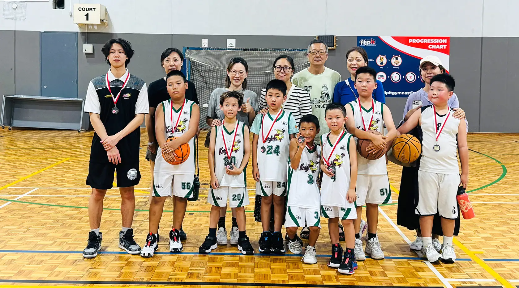U10 Knights white Basketball Team