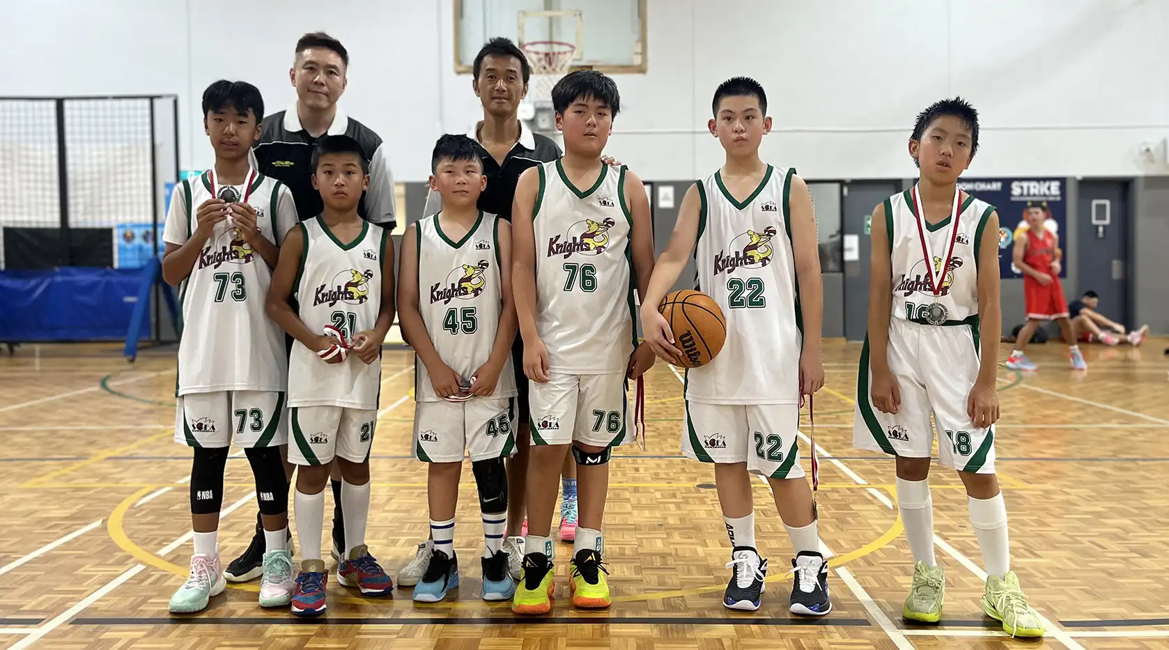 U12 Knights white Basketball Team