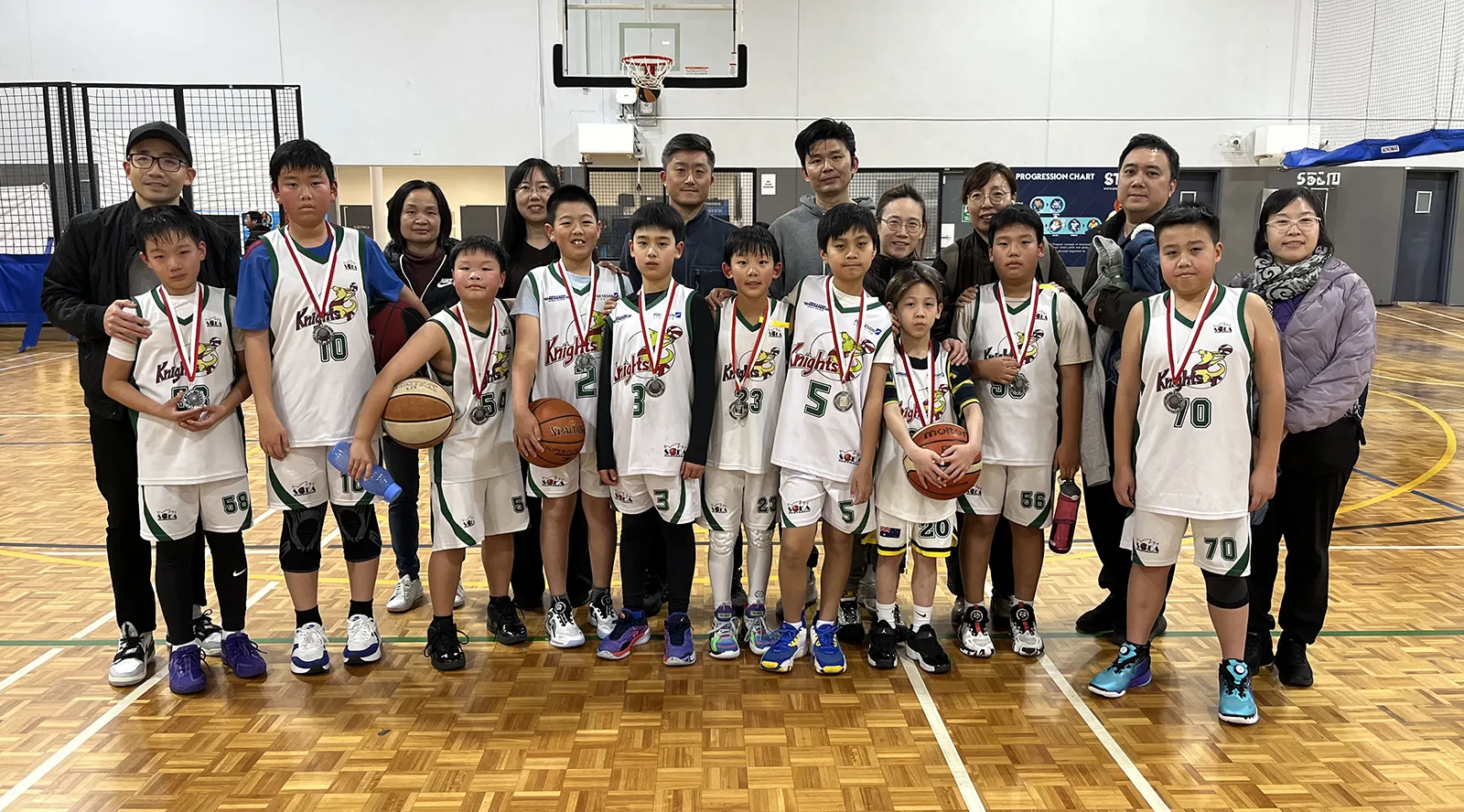 U12 Knights white Basketball Team