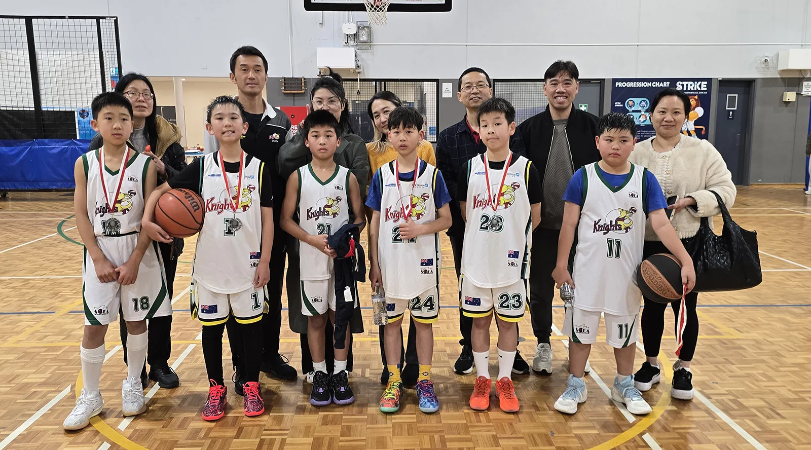 U12 Knights white Basketball Team